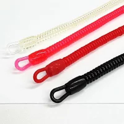 265mm PU コイルキーホルダー 両端キャップ付き 50本 - Gadget Store
